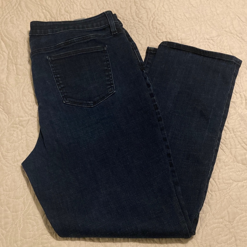 Chico's So Slimming Girlfriend Midnight Blue Straight Leg Jeans Size 16 Regular